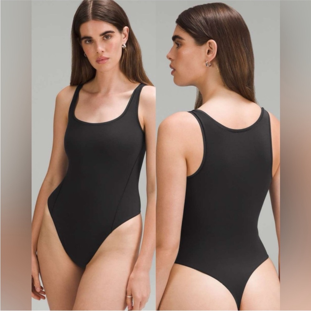 Lululemon Wundermost Ultra-Soft Nulu Square-Neck Sleeveless Bodysuit Black M